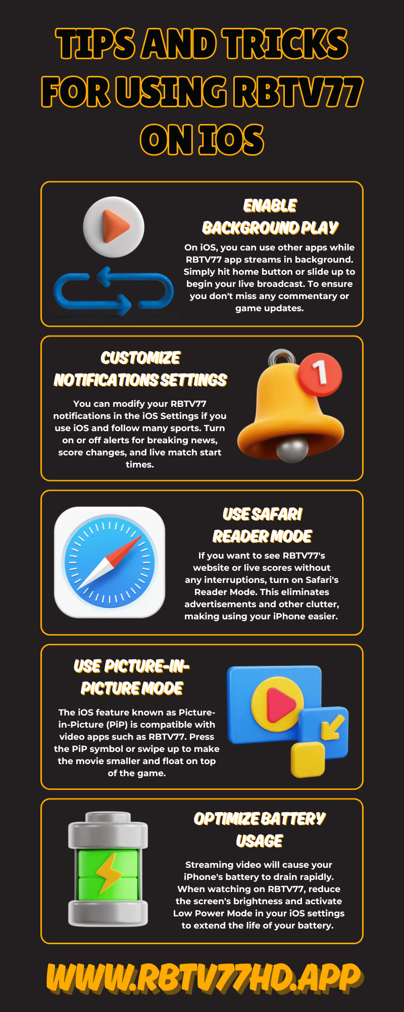 Tips and Tricks for Using RBTV77 on iOS (Infographics)