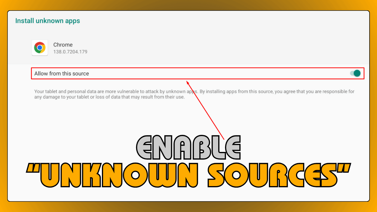 Enable Unknown Sources Installation